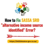 How to Fix SASSA SRD "alternative income source identified" Error?