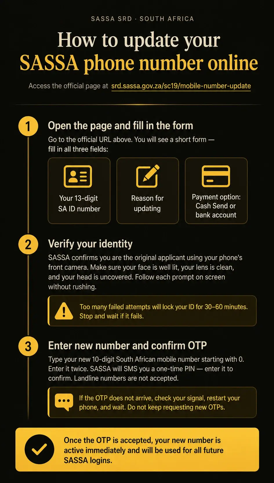 srd change cellphone number online